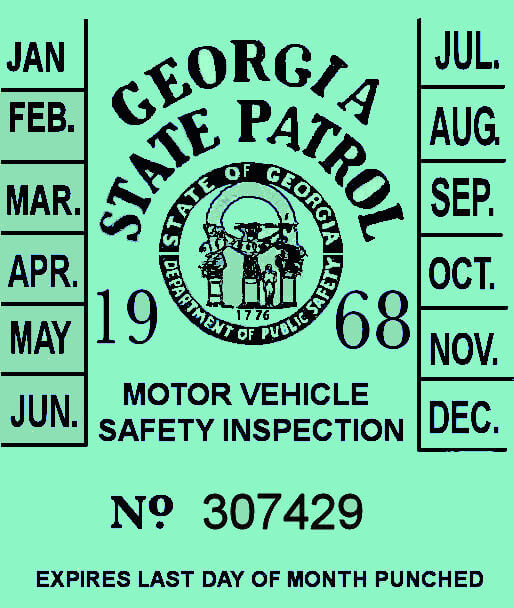 (image for) 1968 Georgia Inspection Sticker